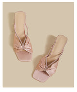 Crystal Bow Sandals (Pink)