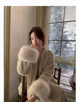 Plush Sleeves Fur Coat - Short