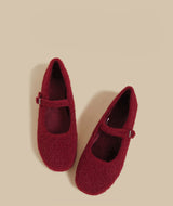 Wool-Blend Mary Jane Flats