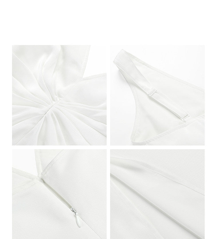 Smooth Ruched Slip Dress - Champagne