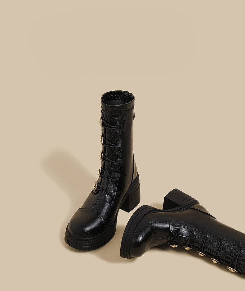 Button-Detail Ankle Boots