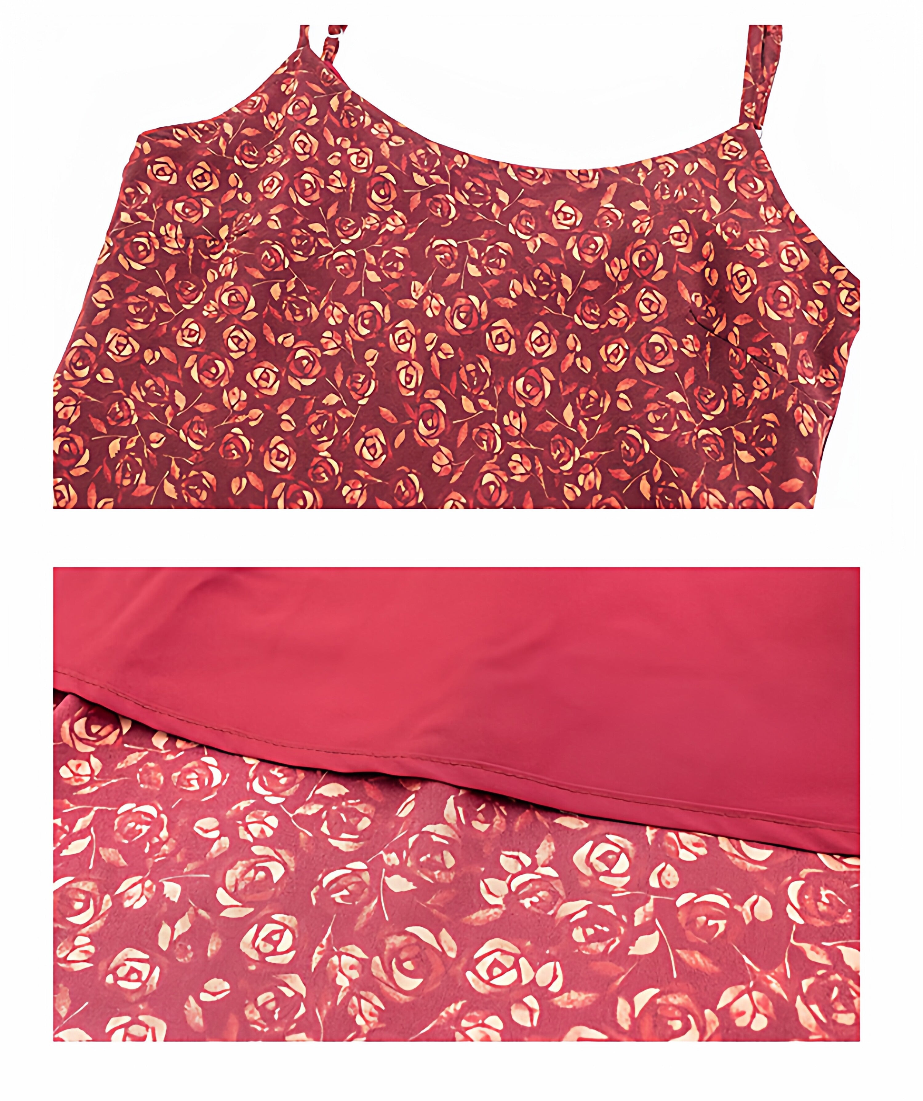 Crimson Bloom Slip Dress
