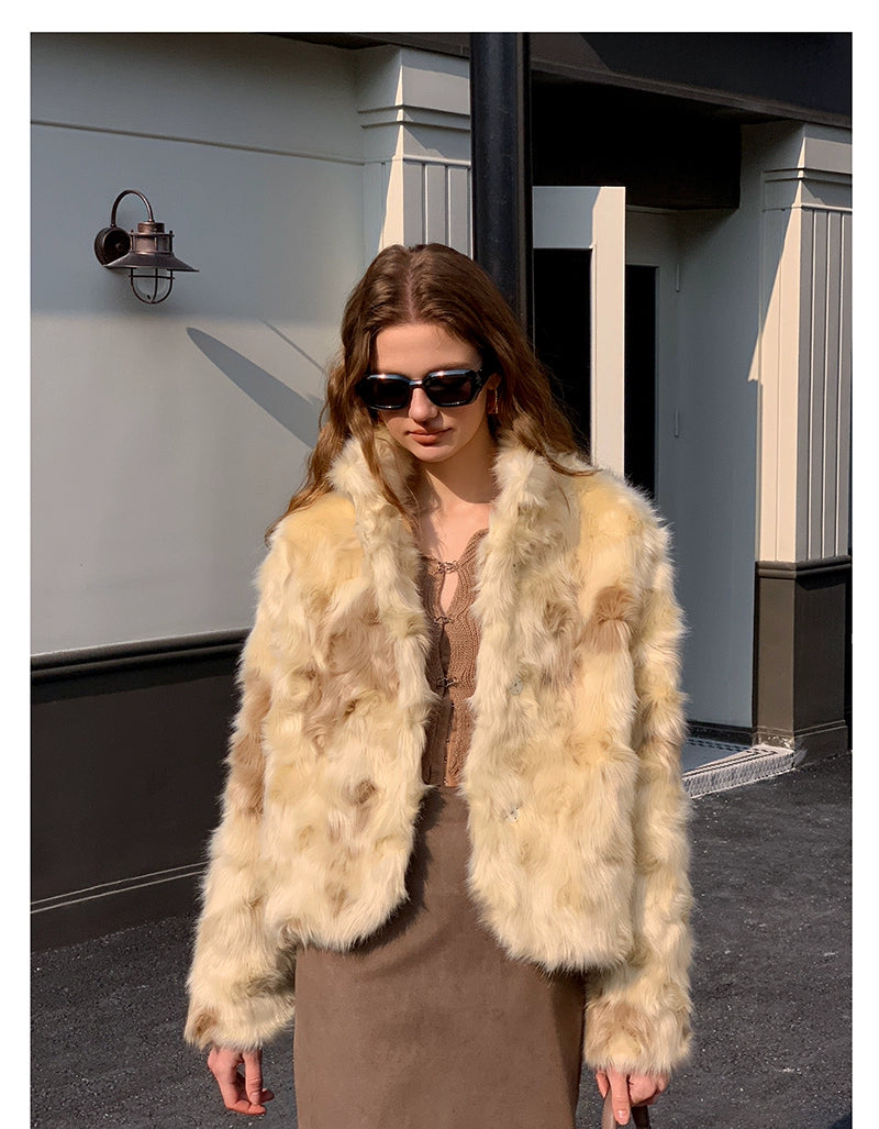 Curly Lapel Fur Jacket