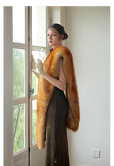 Faux-Fox Shawl Wrap