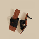 Twist Strap Heeled Sandals