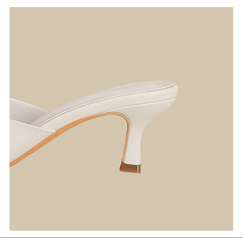 Minimal Curve Heel Sandals (Yellow)