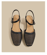 Woven Slingback Flats (Black)