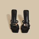 Buckle Strap Sandals (Black)