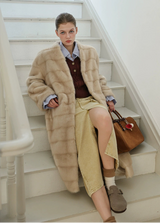 Light Gold Silky Fur Coat