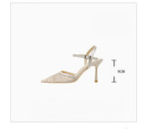 Lace Ankle-Strap Stiletto Heels
