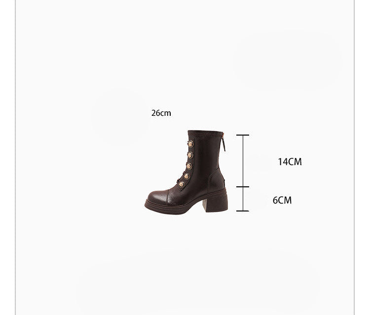 Button-Detail Ankle Boots