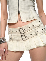 Distressed Stud Vest / Skirt