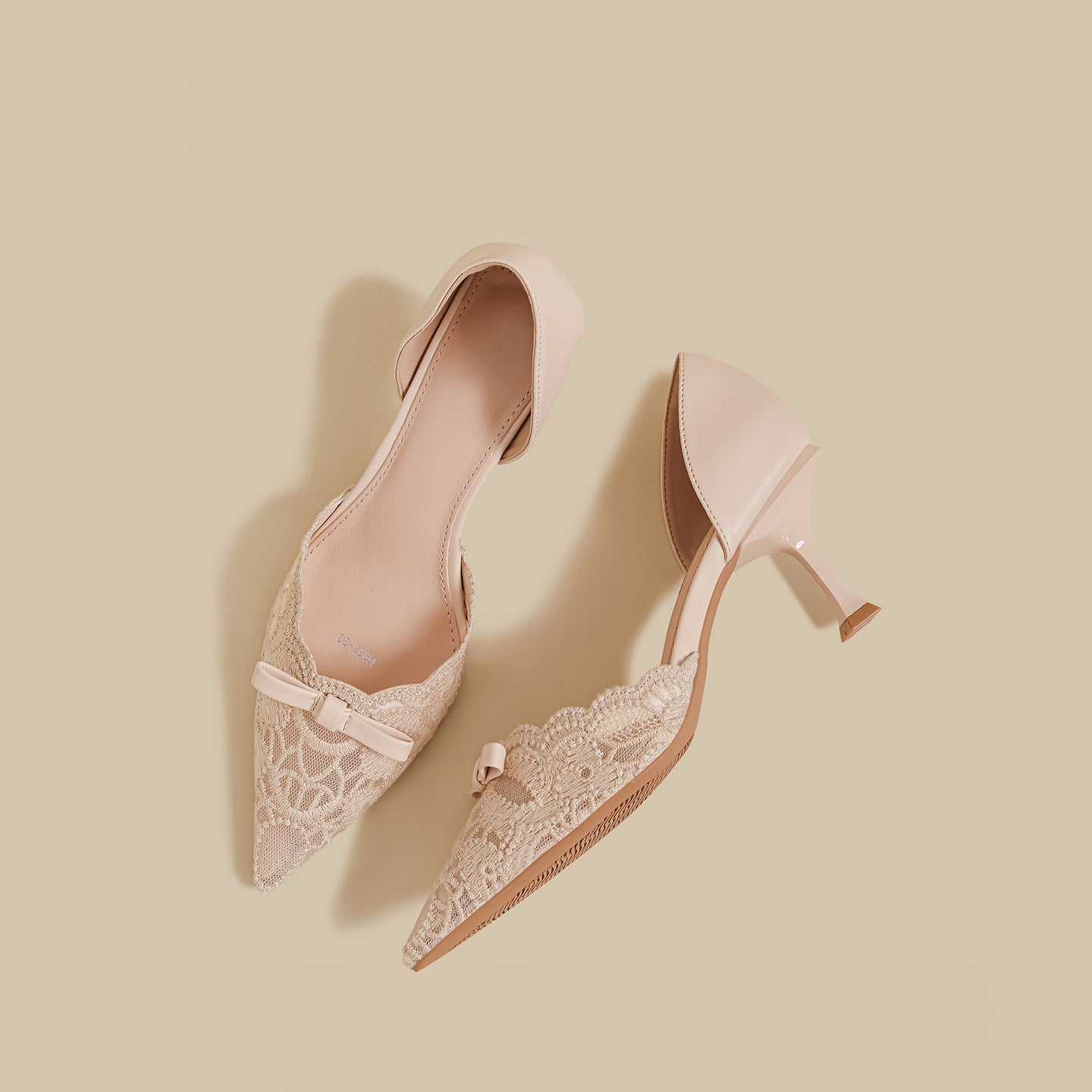 Lace Bow DOrsay Heels
