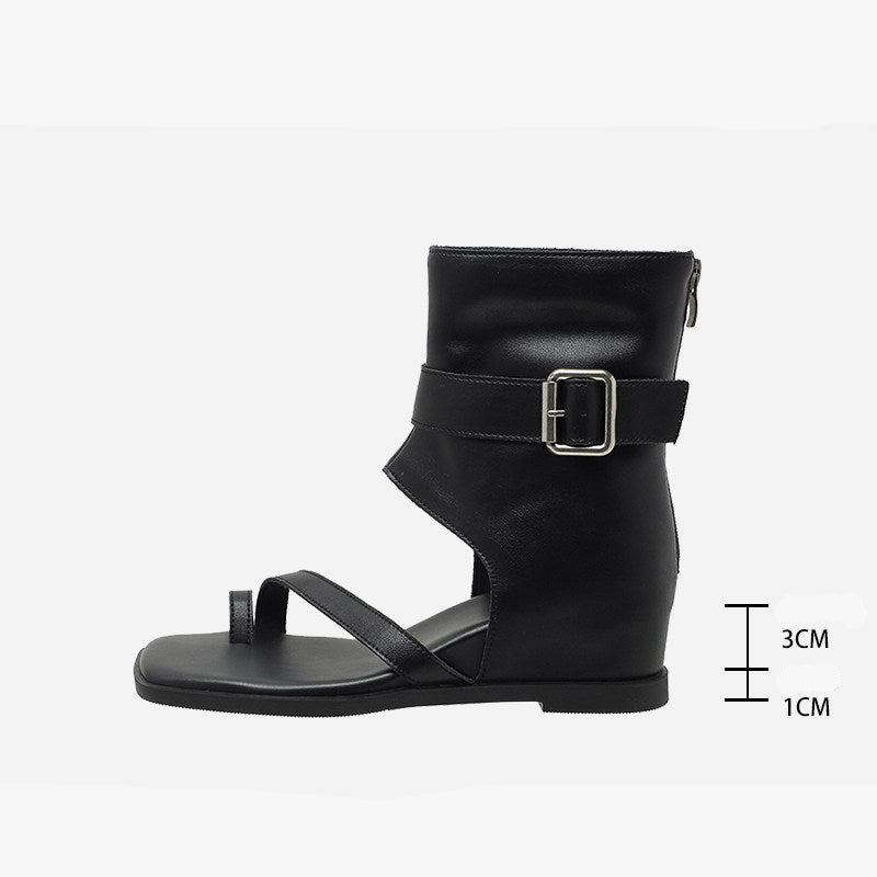 Hidden Lift Microfiber Leather Sandal