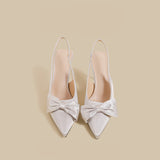 Bow-Detail Slingback Stiletto Heels