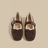 Faux-Fur Mary Jane Flats