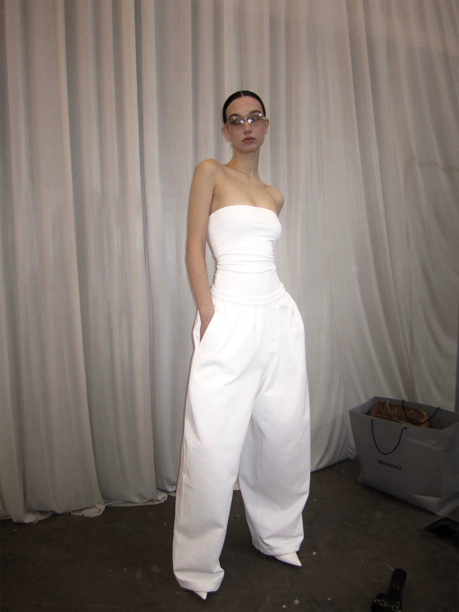 White Bandeau / Sweatpants