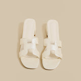 Strap Low Heel Sandals (Cream)