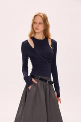 Low-Waist Pleated Skirt