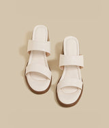 Double Strap Low Heel (Cream)