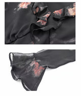 Noir Bloom Sheer Dress