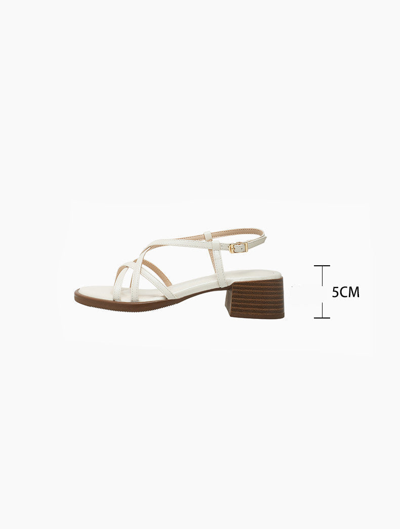 Cross Strap Sandals (Brown)