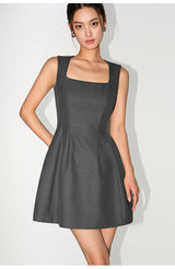 Structured Sleeveless Mini Dress - Gray