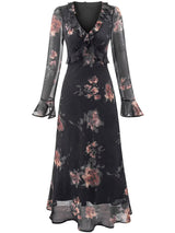 Noir Bloom Sheer Dress