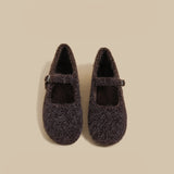 Wool-Blend Mary Jane Flats