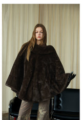 Chocolate Luxe Fur Cape