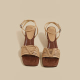 Woven Strap Heel Sandals