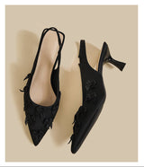 Floral Mesh Slingback Heels