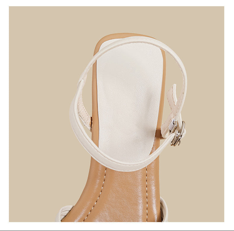 Knot Strap Heel Sandals (Brown)