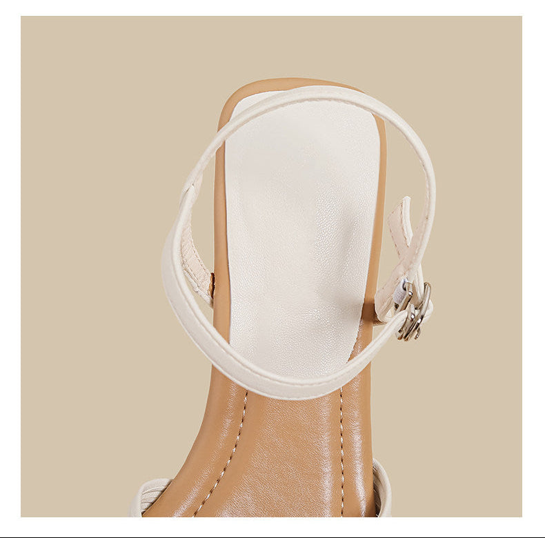 Knot Strap Heel Sandals (Ivory)
