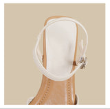 Knot Strap Heel Sandals (Ivory)