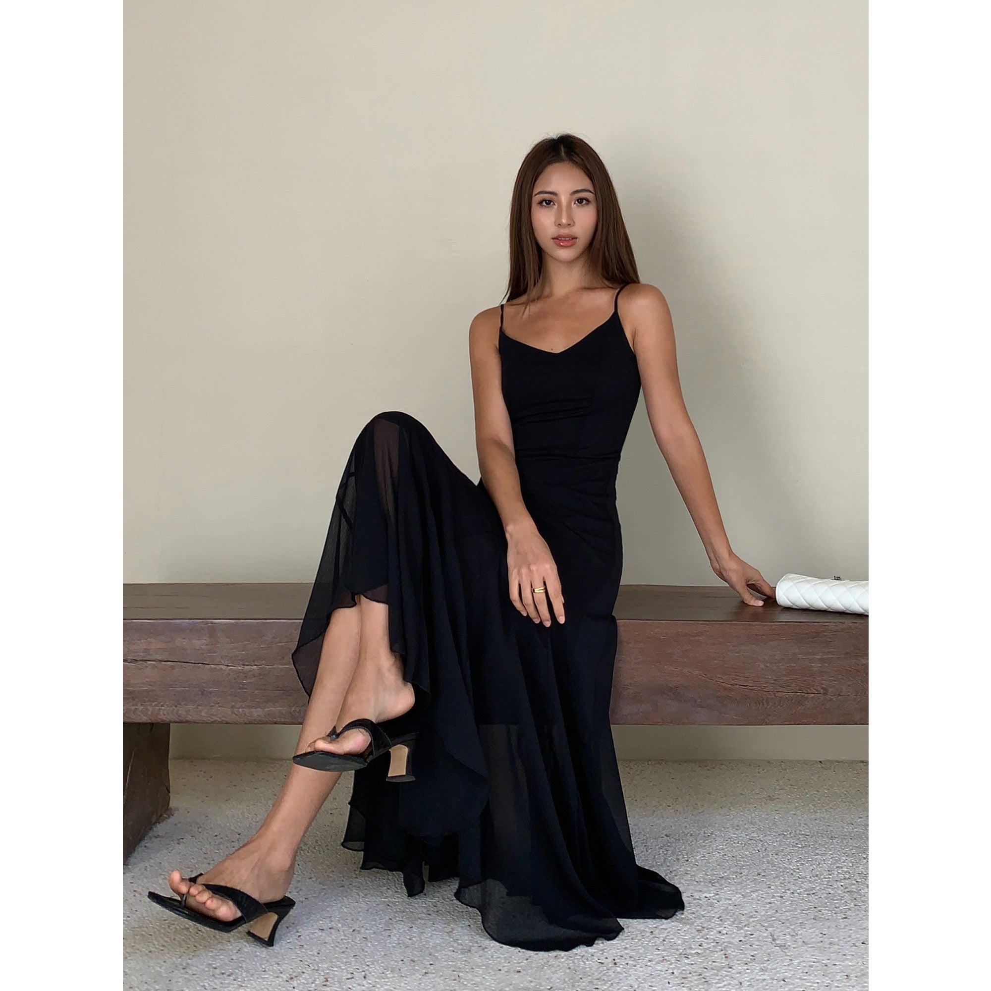 Sheer Layered Maxi Dress