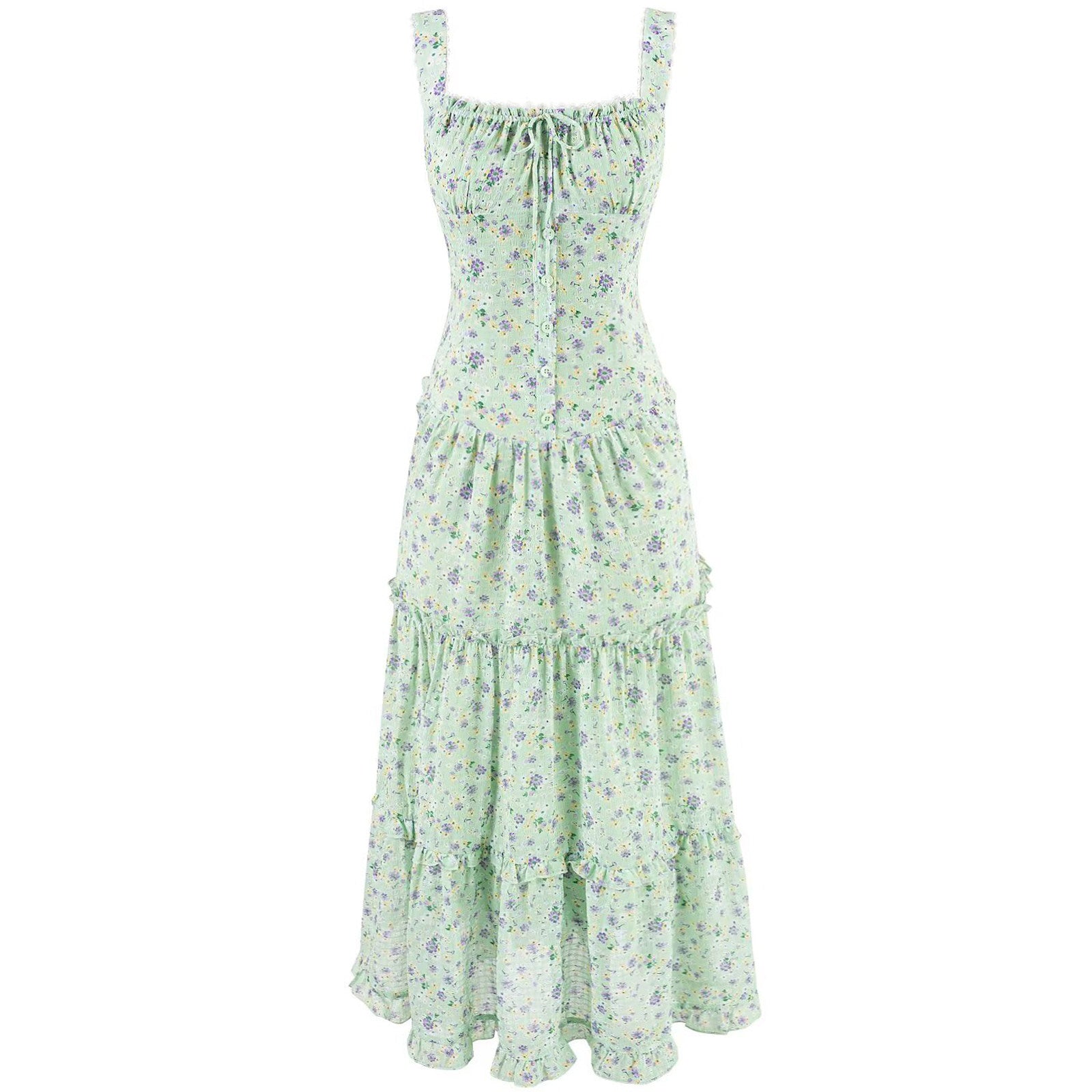 Green Garden Tiered Dress