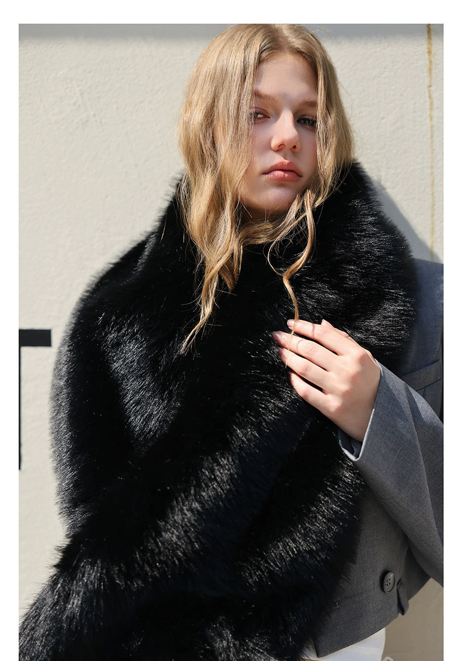 Black Fur Scarf