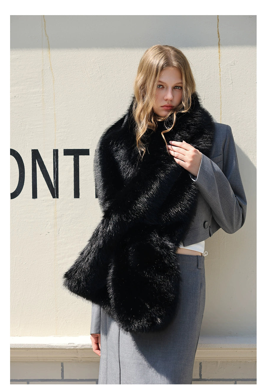 Black Fur Scarf