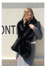 Black Fur Scarf