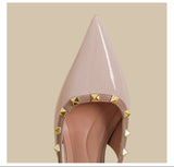 Studded Strap Slingback Heels