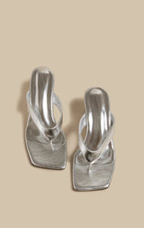 Wedge Flip Sandals (Silver)