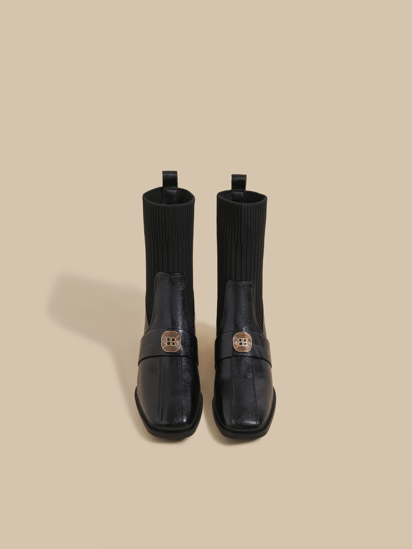 Metal Knit Ankle Boots