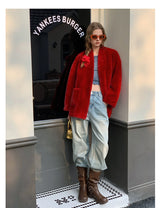 Short Red Fur Coat