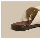 Twist Strap Flat Sandals (Black)