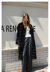 Black Silky Fur Coat