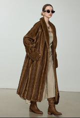 Ultra-Soft Fur Coat - Golden Brown