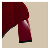 Pearl Chain Velvet Boots