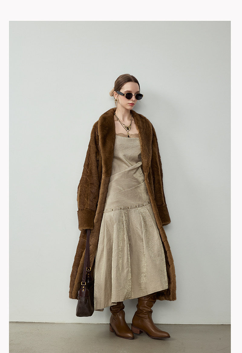 Ultra-Soft Fur Coat - Golden Brown