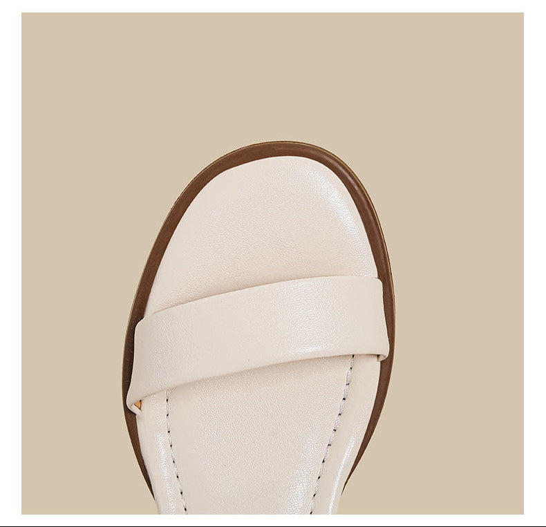 Minimal Ankle Strap Block Sandal